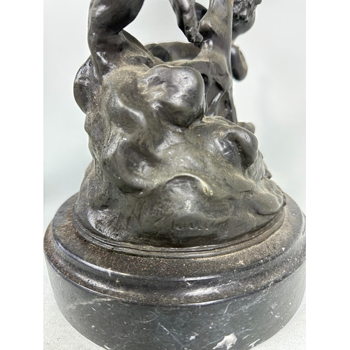 5 - A BRONZE SCULPTURE OF FORTUNA
58cm H
Mounted on marble base 63cm H
Signed and stamped.
Provenance: P... 