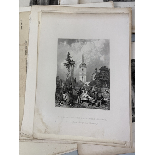 500 - A LARGE COLLECTION OF BLACK AND WHITE PRINTS TO INCLUDE HOLY LAND, W.H.BARTLETT, ALSO OLD MASTER PRI... 