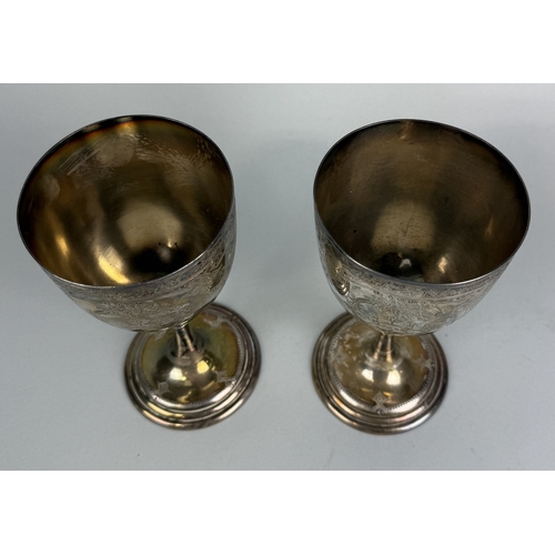 64 - A PAIR OF VICTORIAN SILVER GOBLETS
Total weight: 492gms
Makers mark 'B.B'.
17cm H... 