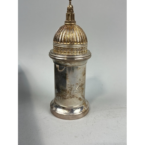 89 - A COMMEMORATION SILVER SALT GRINDER FROM THE SALTERS COMPANY TO COMMEMORATE THE 600TH ANNIVERSARY OF... 