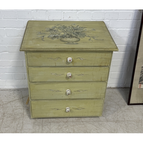 1000 - A GREEN PAINTED BEDSIDE CABINET
 
69 x 60 x 44 cm