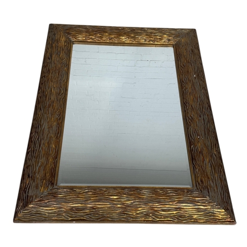 1003 - A MODERN GOLD PAINTED WALL MIRROR
120cm x 90cm