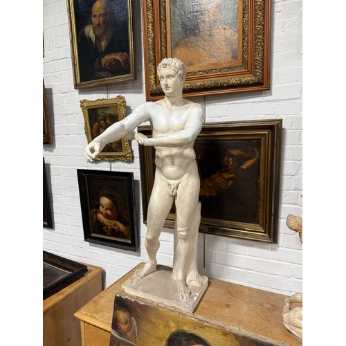 8 - A PLASTER SCULPTURE OF THE ATHLETE APOXYOMENOS AFTER THE ORIGINAL BY LYSIPPOS
105cm x 35cm x 25cm
Pr... 