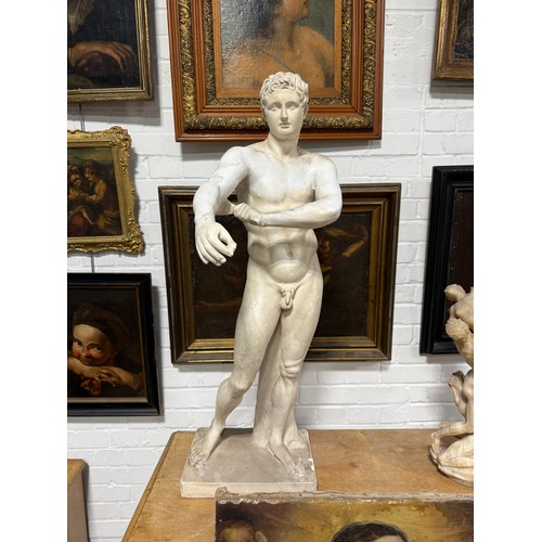 8 - A PLASTER SCULPTURE OF THE ATHLETE APOXYOMENOS AFTER THE ORIGINAL BY LYSIPPOS
105cm x 35cm x 25cm
Pr... 