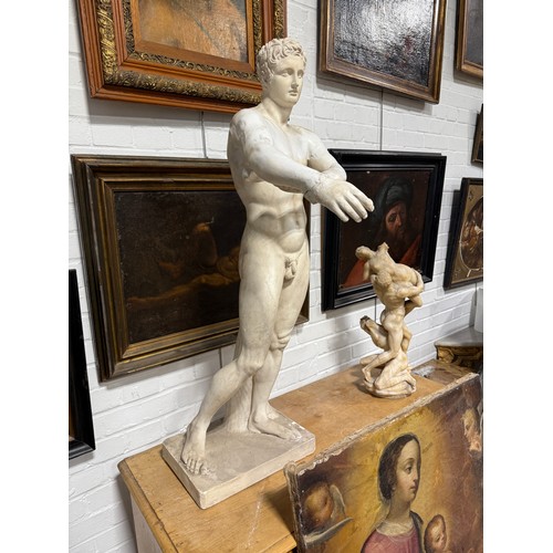 8 - A PLASTER SCULPTURE OF THE ATHLETE APOXYOMENOS AFTER THE ORIGINAL BY LYSIPPOS
105cm x 35cm x 25cm
Pr... 