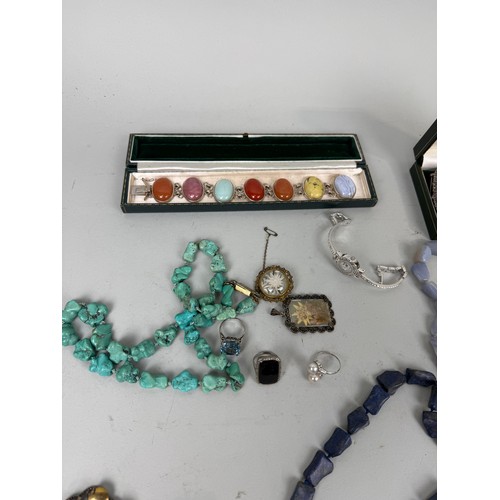 172I - A LARGE COLLECTION OF JEWELLERY TO INCLUDE SILVER, AMBER (QTY