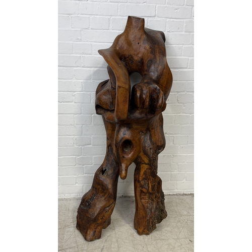 102 - COLIN JONES (1929-2010): A LARGE WOODEN SCULPTURAL FIGURE
123cm H
For more information on Colin and ... 