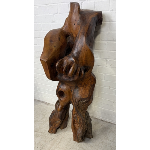 102 - COLIN JONES (1929-2010): A LARGE WOODEN SCULPTURAL FIGURE
123cm H
For more information on Colin and ... 