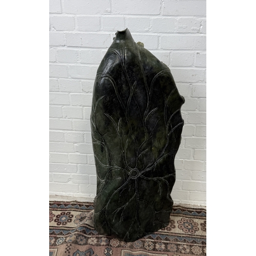 147 - A VERY LARGE CHINESE JADE OR JADEITE FIGURE OF A GUANYIN
100cm x 40cm
 