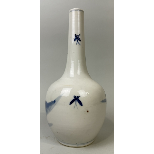 156 - A CHINESE BLUE AND WHITE BOTTLE VASE PAINTED WITH FIGURES, QING DYNASTY 19TH CENTURY
26cm H... 