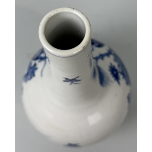 156 - A CHINESE BLUE AND WHITE BOTTLE VASE PAINTED WITH FIGURES, QING DYNASTY 19TH CENTURY
26cm H... 