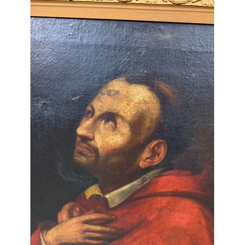 16 - 17TH CENTURY BOLOGNESE SCHOOL: AN OIL PAINTING ON CANVAS DEPICTING CHARLES BORROMEO
74cm x 58cm
Fram... 