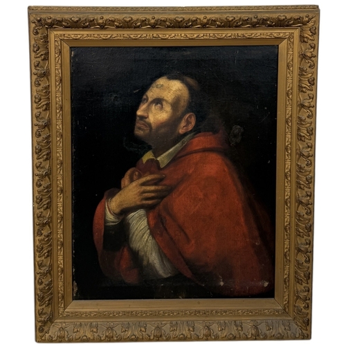 16 - 17TH CENTURY BOLOGNESE SCHOOL: AN OIL PAINTING ON CANVAS DEPICTING CHARLES BORROMEO
74cm x 58cm
Fram... 