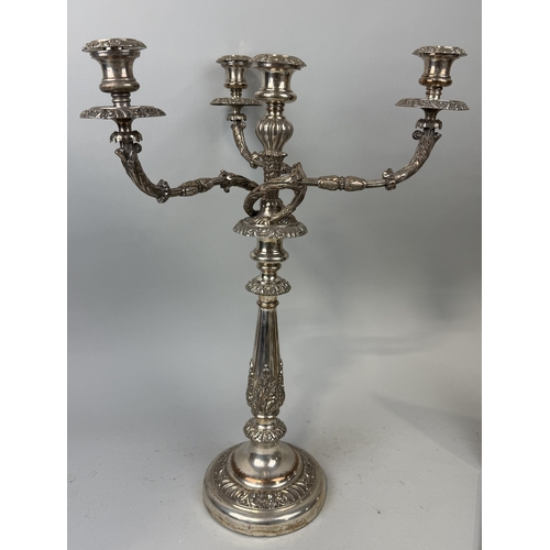 191 - A 19TH CENTURY SHEFFIELD SILVER PLATED CANDLESTICK
65cm H