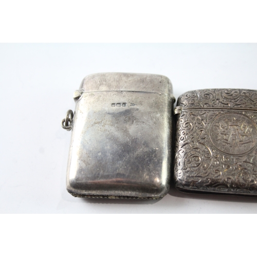 222 - A GROUP OF FOUR ANTIQUE .925 STERLING SILVER VESTA/MATCH CASES INCLUDING EDWARDIAN
Weight: 117gms... 