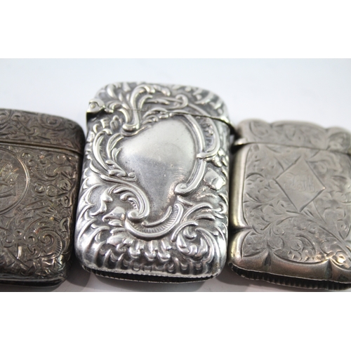 222 - A GROUP OF FOUR ANTIQUE .925 STERLING SILVER VESTA/MATCH CASES INCLUDING EDWARDIAN
Weight: 117gms... 