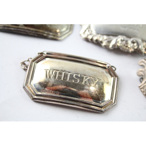 227 - A GROUP OF FIVE .925 STERLING SILVER DECANTER LABELS
Weight: 57gms