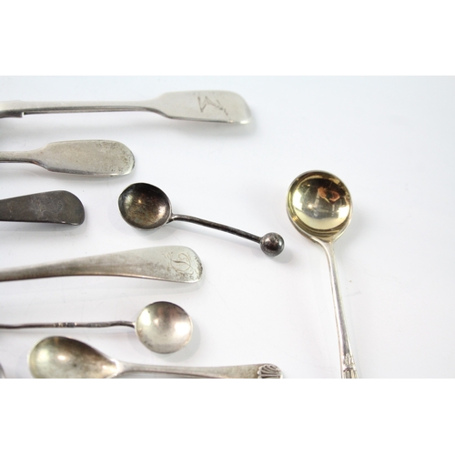 229 - A GROUP OF TWELVE ANTIQUE STERLING SILVER CONDIMENT SPOONS TO INCLUDE GEORGIAN
Weight: 80gms... 