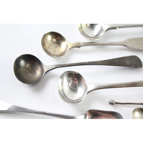 229 - A GROUP OF TWELVE ANTIQUE STERLING SILVER CONDIMENT SPOONS TO INCLUDE GEORGIAN
Weight: 80gms... 