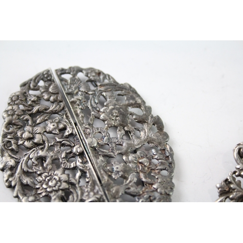 242 - TWO.925 STERLING SILVER LADIES VANITY BELT BUCKLES
Weight: 67gms