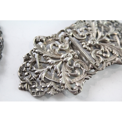 242 - TWO.925 STERLING SILVER LADIES VANITY BELT BUCKLES
Weight: 67gms