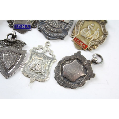 266 - EIGHT ANTIQUE HALLMARKED .925 STERLING SILVER MEDALLIONS
Weight: 70gms