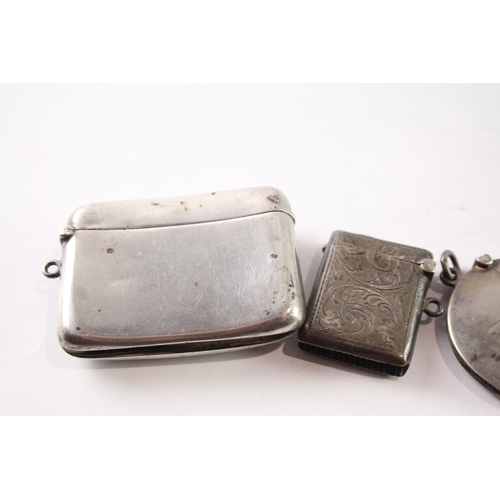 267 - THREE .925 STERLING SILVER VESTA MATCH CASES
Weight: 92gms 