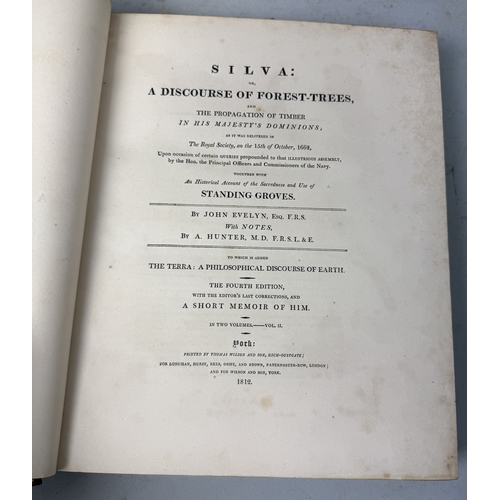 292 - JOHN EVELYN: SILVA AND TERRA, VOL I AND II, BROWN LEATHER BOUND
With engraved plates.
Books 30.5cm x... 