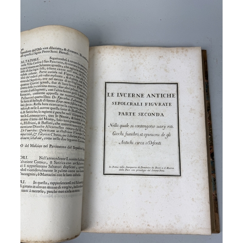 301 - PIETRO SANTI BARTOLI: LE ANTICHE LUCERNE SEPOLCRALI FIGURATE, BOOK ON ANTIQUE OIL LAMPS WITH ENGRAVE... 