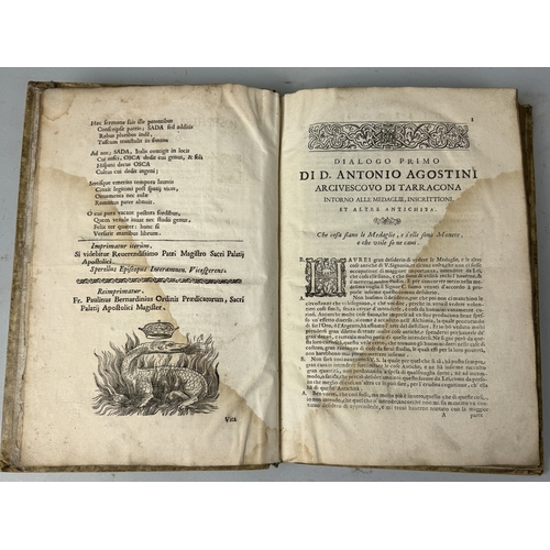 304 - ANTONIO AGOSTINI: DIALOGHI DI D. ANTONIO AGOSTINI ARCIVESCOVO DI TARRACONA SOPA LE MEDAGLIE INSCRIZI... 