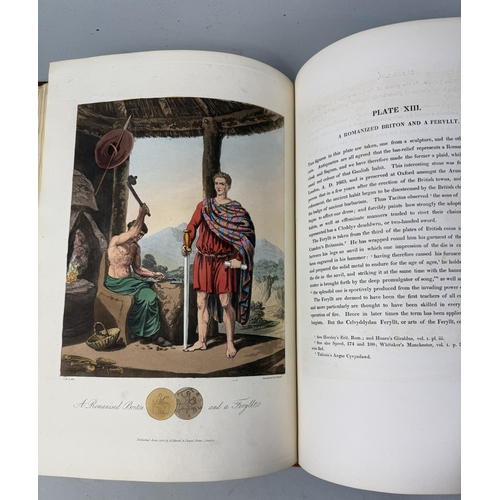 308 - SAMUEL RUSH MEYRICK: THE COSTUME OF THE ORIGINAL INHABITANTS OF THE BRITISH ISLANDS, BROWN LEATHER B... 