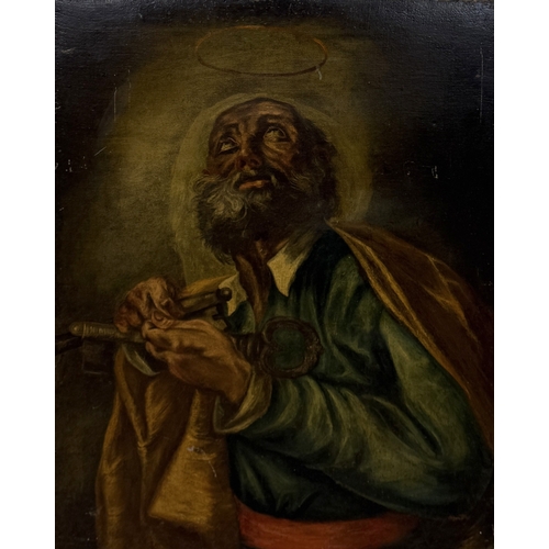 31 - MANNER OF GIOVANNI BATTISTA PIAZETTA (VENETIAN 1682-1754): AN OIL PAINTING ON CANVAS DEPICTING SAINT... 