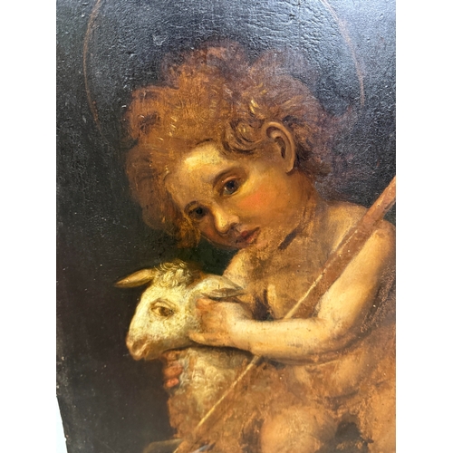 33 - ITALIAN SCHOOL, LATE 17TH CENTURY DEPICTING JOHN THE BAPTIST WITH A GOAT
68cm x 50cm