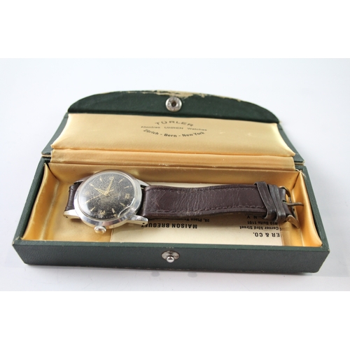 343 - A VINTAGE TURLER SIGNED BOXED WATCH
Hand wind, in working order.