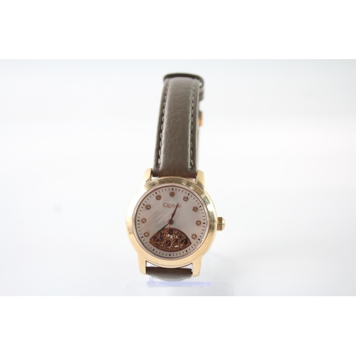 344 - A CLOGAU GOLD TONE WATCH
Automatic, in working order.