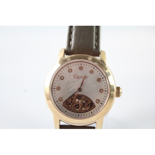 344 - A CLOGAU GOLD TONE WATCH
Automatic, in working order.