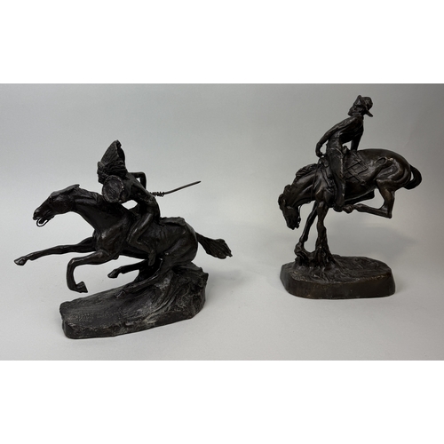 354 - A PAIR OF AMERICAN BRONZE SCULPTURES
Each signed Frederic Remington.
Largest 33cm H... 