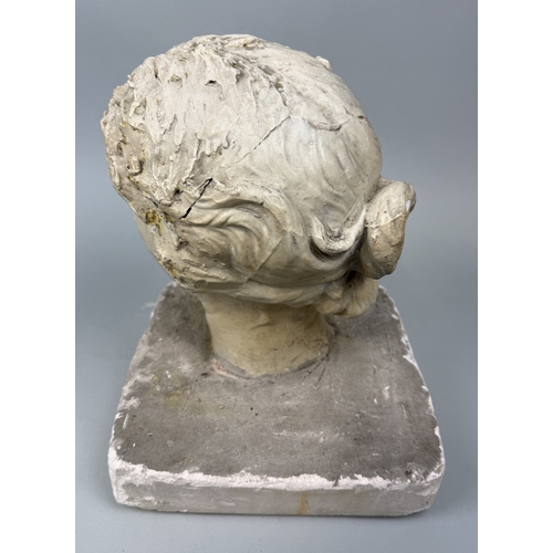 357 - DORIS FLINN (1892-1977): A PLASTER SCULPTURE OF LADY'S HEAD
32cm x 25cm
 