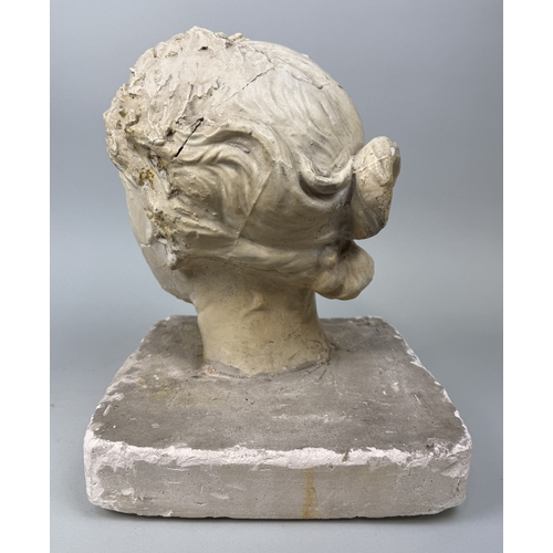 357 - DORIS FLINN (1892-1977): A PLASTER SCULPTURE OF LADY'S HEAD
32cm x 25cm
 