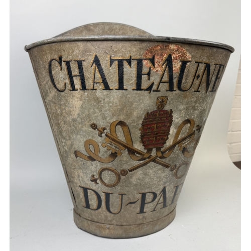 366 - A CHATEAU NEUF DE PAPE METAL GRAPE HOPPER
61cm x 56cm x 46cm