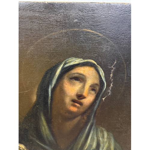 38 - AN OIL PAINTING ON CANVAS DEPICTING SAINT VERONICA, THE HEAD OF CHRIST
70cm x 58cm