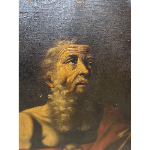 39 - A POSSIBLY 17TH/ EARLY 18TH CENTURY OIL PAINTING ON CANVAS DEPICTING SAINT JEROME
102cm x 76cm
Frame... 