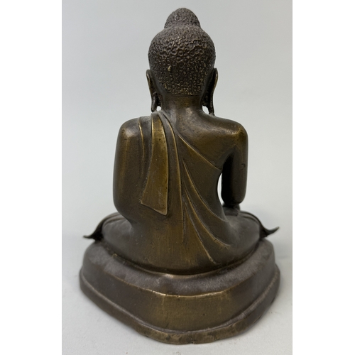 393 - A BRONZE BUDDHA
18cm H