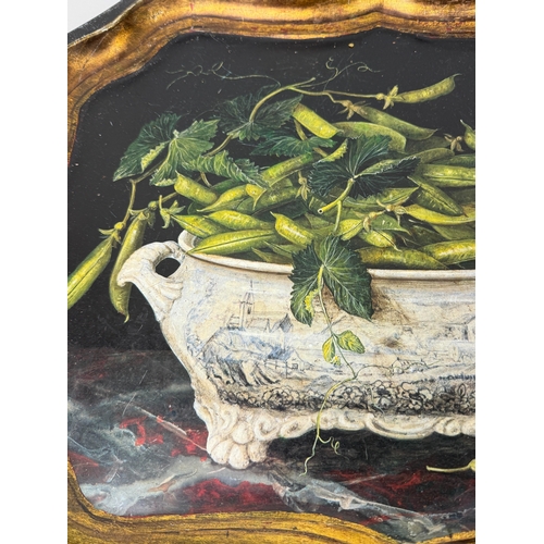 411 - A PAINTED METAL TRAY BY KELLER CHARLES
55cm x 45cm