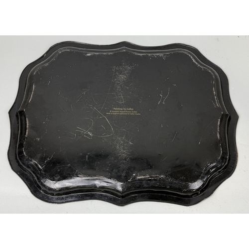 411 - A PAINTED METAL TRAY BY KELLER CHARLES
55cm x 45cm