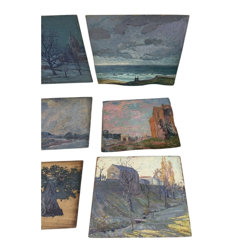 468 - WILLIAM SAMUEL HORTON (AMERICAN 1865-1936): A GROUP OF SIX OIL PAINTING SKETCHES ON BOARD
Largest 58... 