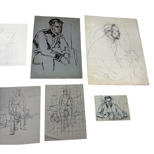 480 - ATTRIBUTED TO EDWARD LE BAS (BRITISH 1904-1966): A GROUP OF EIGHT DRAWINGS DEPICTING MALE FIGURES
65... 