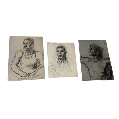 484 - ATTRIBUTED TO EDWARD LE BAS (BRITISH 1904-1966): A SET OF FOUR DRAWINGS ON PAPER DEPICTING A MAN
Lar... 