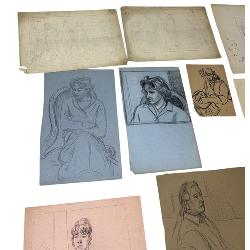 485 - ATTRIBUTED TO EDWARD LE BAS (BRITISH 1904-1966): A GROUP OF DRAWINGS INCLUDING PORTRAITS
Largest 63c... 