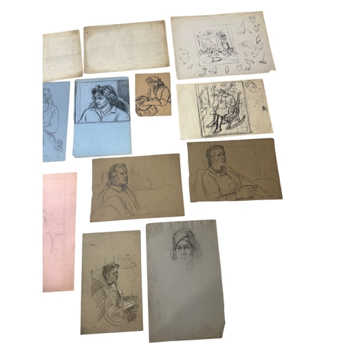 485 - ATTRIBUTED TO EDWARD LE BAS (BRITISH 1904-1966): A GROUP OF DRAWINGS INCLUDING PORTRAITS
Largest 63c... 